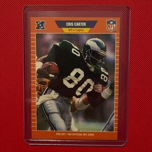 VINTAGE 1989 Philadelphia Eagles Cris Carter NFL Football Card PRO SET #314 HOF